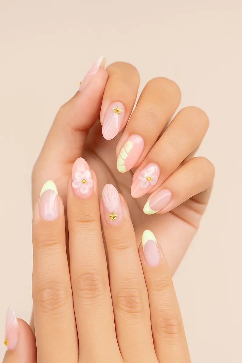 French tip manicure done at Princess Lounge