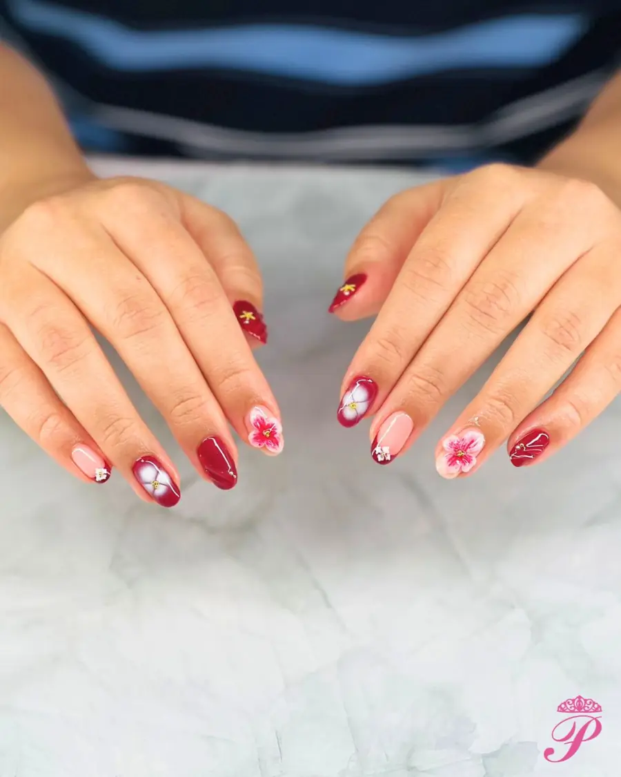 Red nail art set